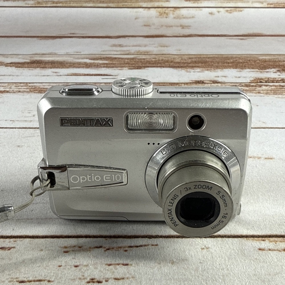 Pentax Optio E10 6.0MP Digital Camera Silver 3X Optical Zoom